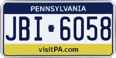 PA license plate JBI6058