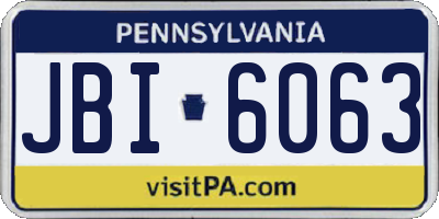 PA license plate JBI6063