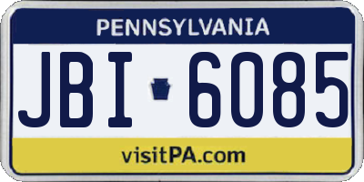 PA license plate JBI6085