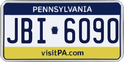 PA license plate JBI6090