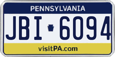 PA license plate JBI6094