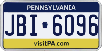 PA license plate JBI6096