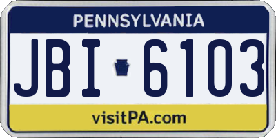 PA license plate JBI6103