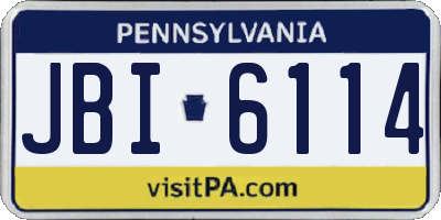PA license plate JBI6114