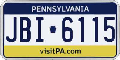 PA license plate JBI6115