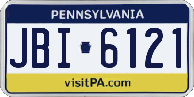 PA license plate JBI6121