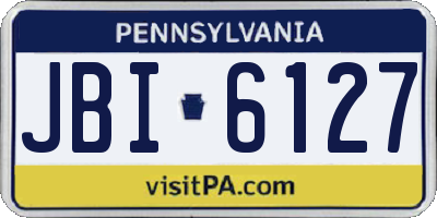 PA license plate JBI6127