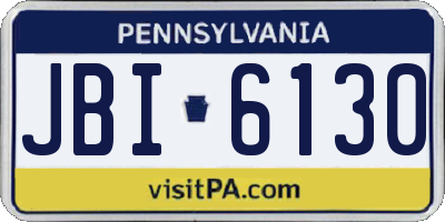 PA license plate JBI6130