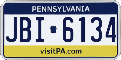 PA license plate JBI6134