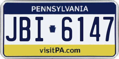 PA license plate JBI6147