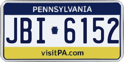 PA license plate JBI6152