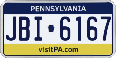 PA license plate JBI6167