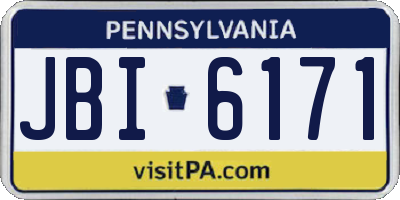 PA license plate JBI6171