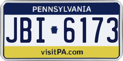 PA license plate JBI6173