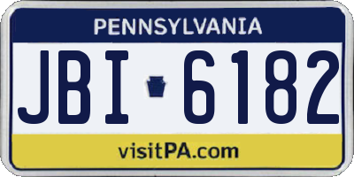 PA license plate JBI6182
