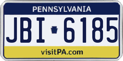 PA license plate JBI6185