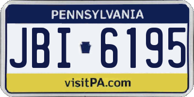 PA license plate JBI6195