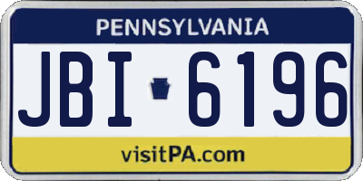 PA license plate JBI6196