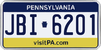 PA license plate JBI6201
