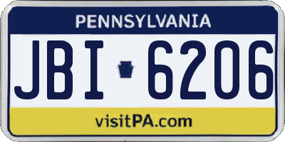 PA license plate JBI6206