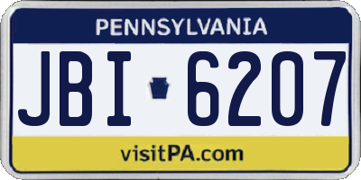 PA license plate JBI6207