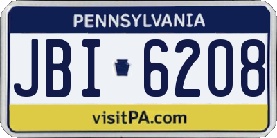 PA license plate JBI6208