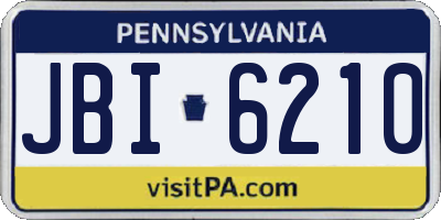 PA license plate JBI6210