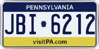 PA license plate JBI6212