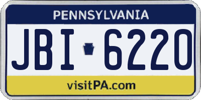 PA license plate JBI6220