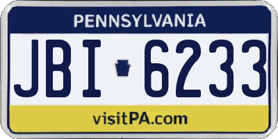 PA license plate JBI6233