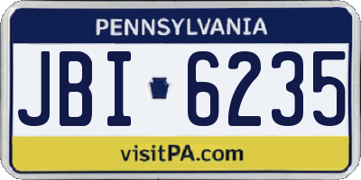 PA license plate JBI6235