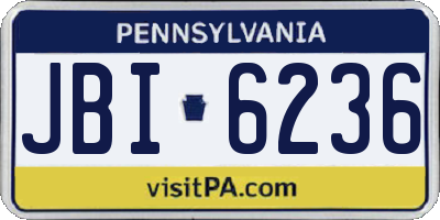 PA license plate JBI6236