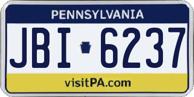 PA license plate JBI6237