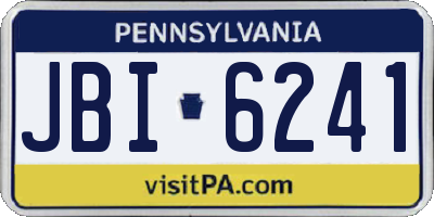 PA license plate JBI6241