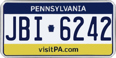 PA license plate JBI6242
