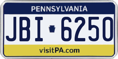 PA license plate JBI6250
