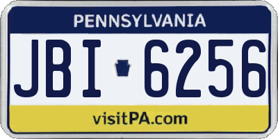 PA license plate JBI6256