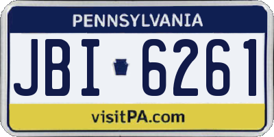 PA license plate JBI6261