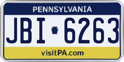 PA license plate JBI6263