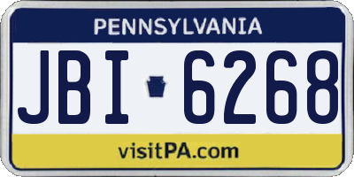 PA license plate JBI6268