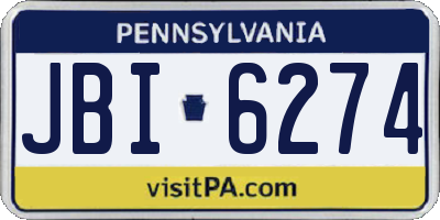 PA license plate JBI6274