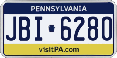 PA license plate JBI6280
