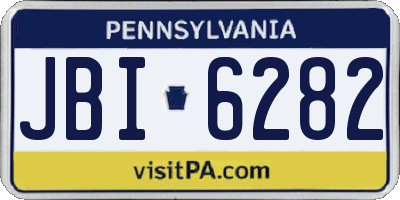 PA license plate JBI6282