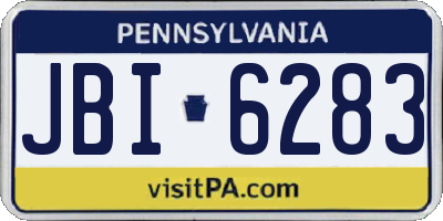 PA license plate JBI6283