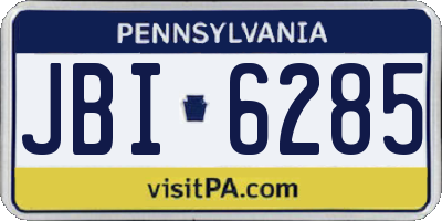 PA license plate JBI6285