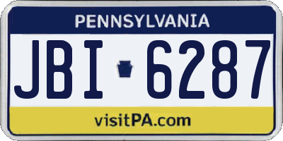 PA license plate JBI6287