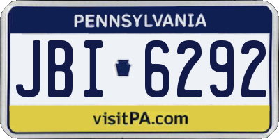 PA license plate JBI6292