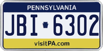 PA license plate JBI6302