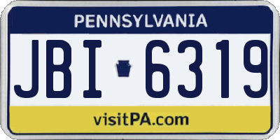 PA license plate JBI6319