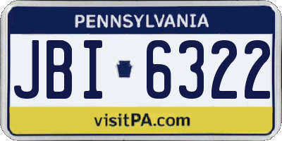 PA license plate JBI6322